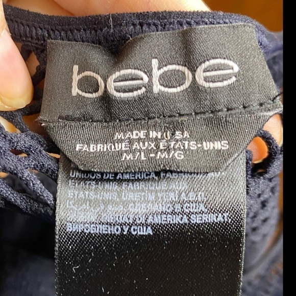 BEBE Black Cutout Bandage Dress Size M/L - Picture 6 of 8